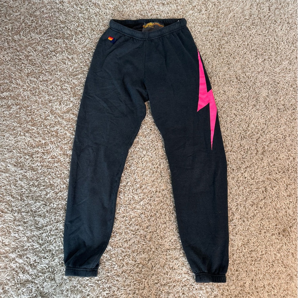 Aviator Nation Bolt Sweatpants in Navy/Pink